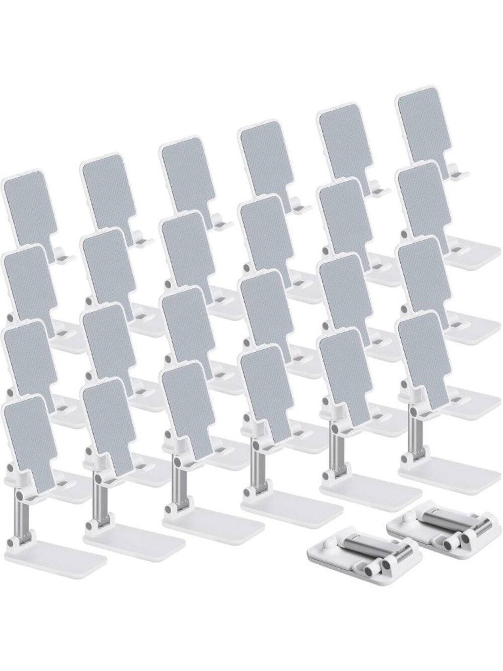 12-Pack Adjustable Cell Phone Stands for Desk - Versatile Phone Holders, White